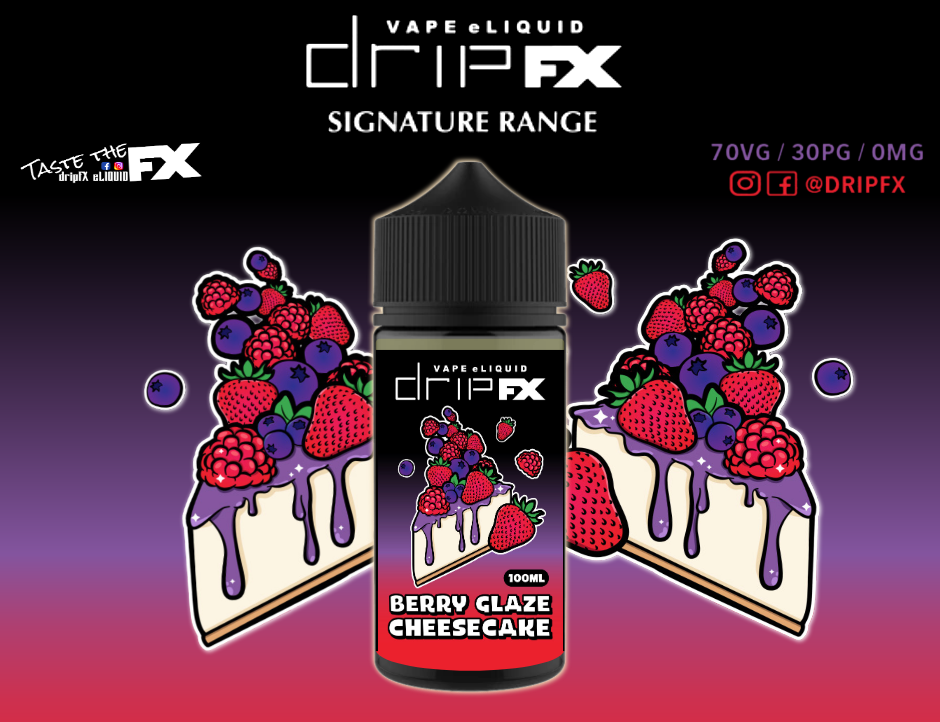 Drip FX Eliquid- Berry Glazed Cheesecake 100ml