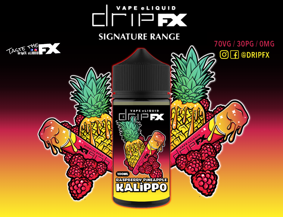 Drip FX Eliquid- Raspberry Pineapple Kalippo 100ml